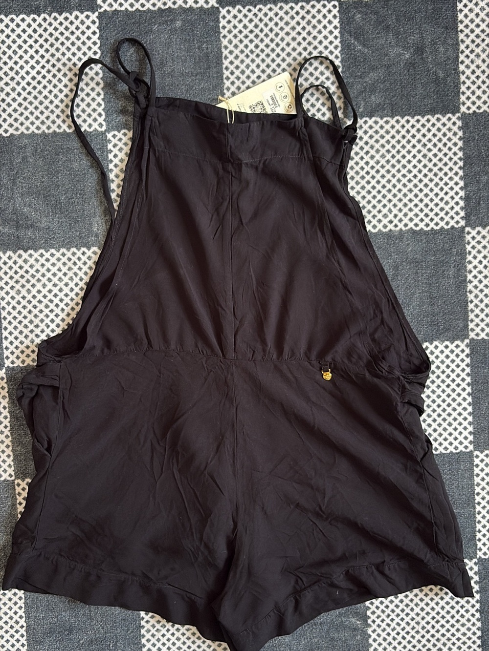 Black One-Piece Swim Romper - Picture 3 of 7